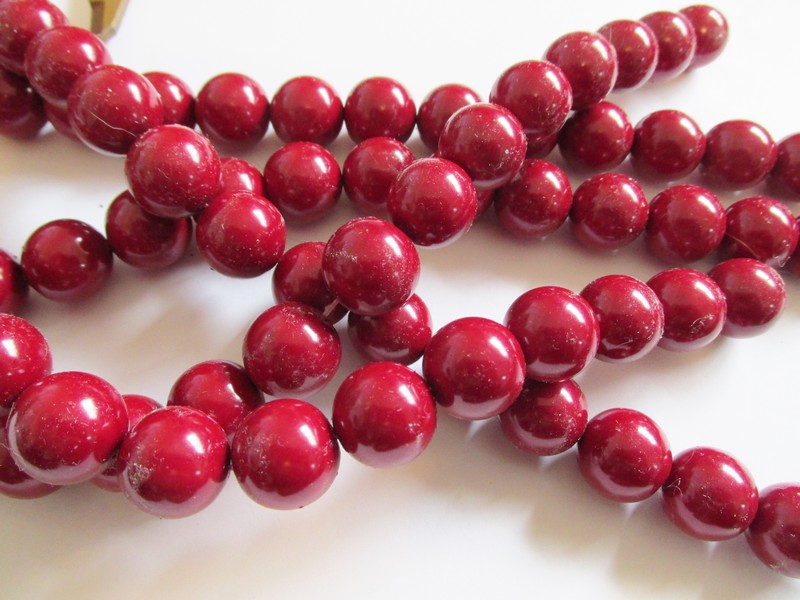(image for) Red Glass pearls #HU14-1315 - Click Image to Close